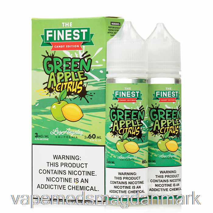 Engangs Vape Danmark Grøn æble Citrus - Den Fineste Sådan Udgave - 120ml 6mg